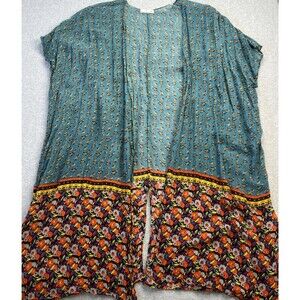 Natural Life Long Kimono Duster One Size Floral Boho Casual Chic Cottagecore